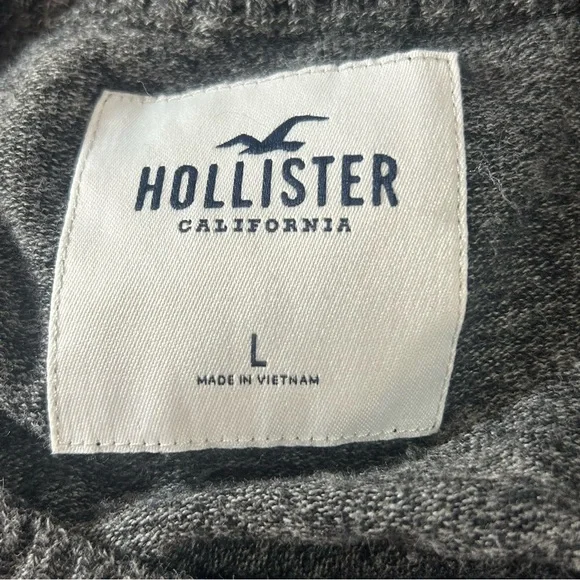 Hollister Crewneck Sweater Men's Black Gray Marbled Size Large Fall - Picture 2 of 7